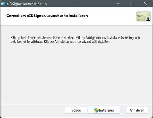 Screenshot eID-Signer installatie stap 3